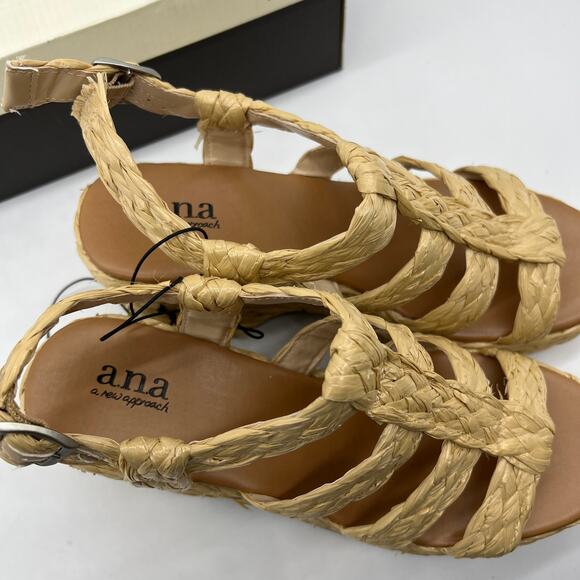 a.n.a Womens Merlin Wedge Sandals Brown Natural Size 9M - Picture 5 of 15